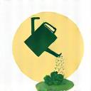 Icon representing a watering can and a growing plant.