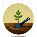 Icon representing a trowel and a plant seedling.